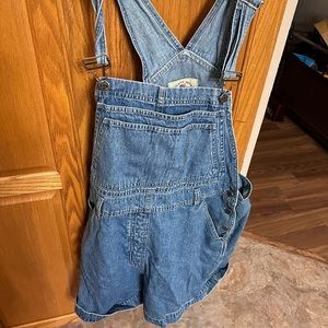 County Seat denim Bib shorts XL used vintage